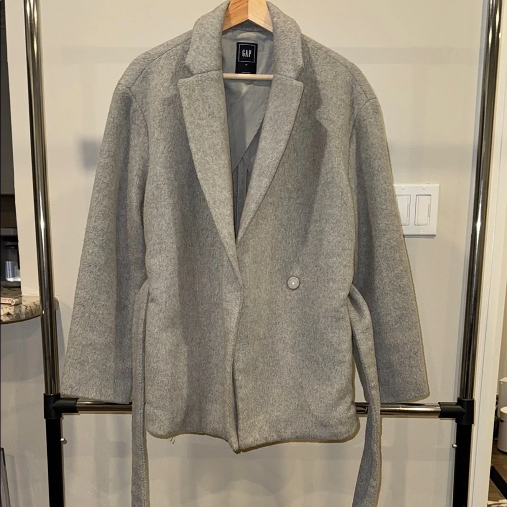 GAP Light Gray Wrap Coat - Picture 5 of 5